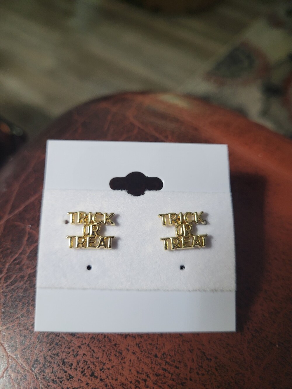 Sugarfix Halloween Trick or Treat Gold Colored Earrings